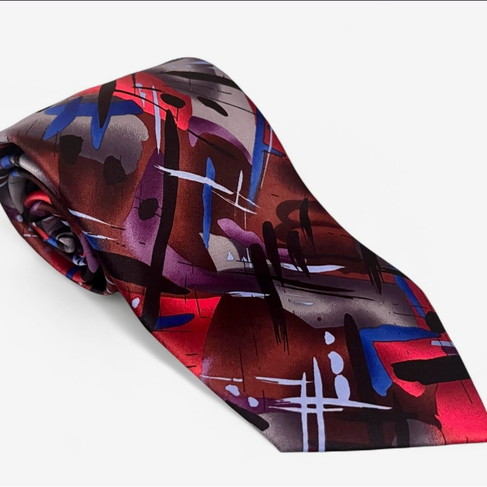 J. GARCIA Multicolor Abstract Tie